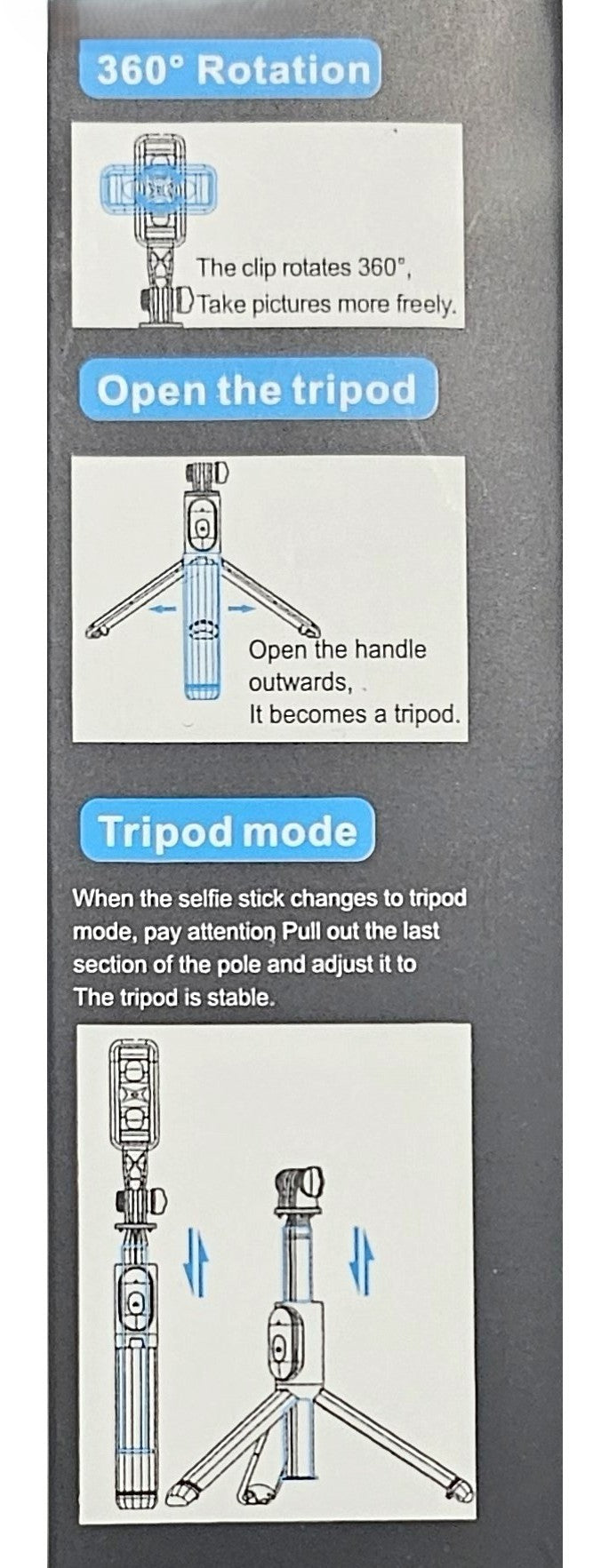 Q07 Bluetooth Integrated Selfie Stick with Tripod