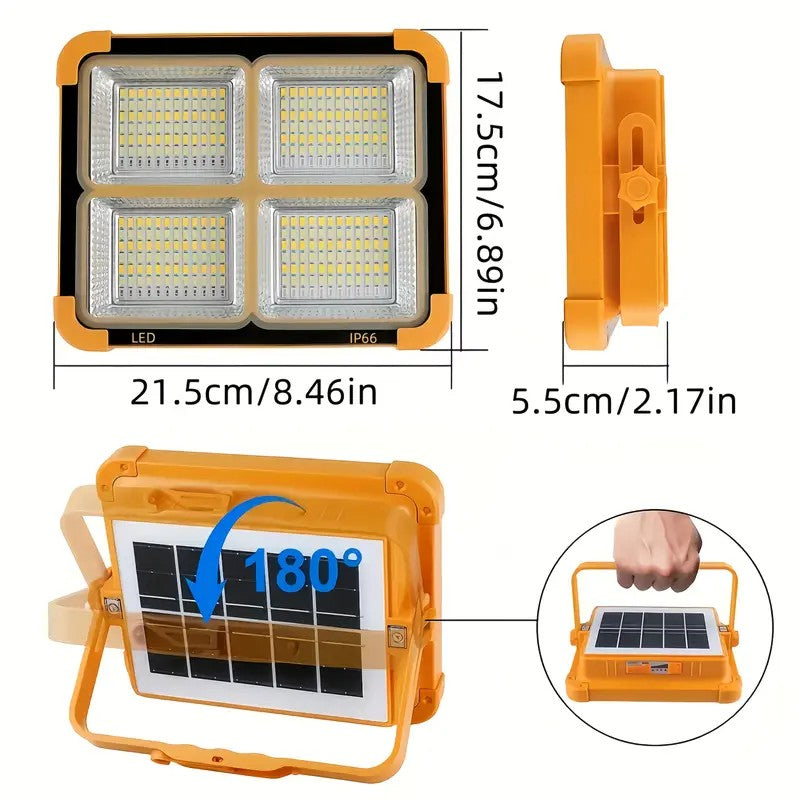 100 W Solar Rechargeable and Waterproof LED Floor Light